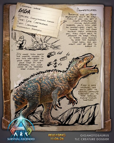 Dossier Giganotosaurus in klein